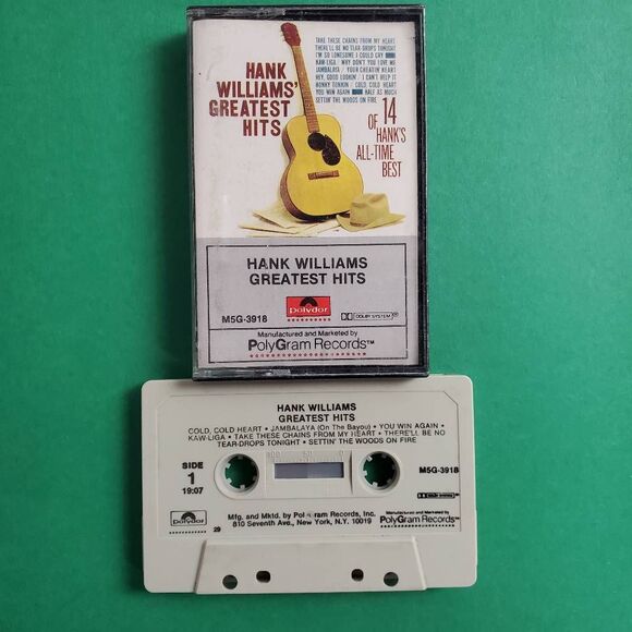 Hank Williams Greatest Hits Cassette Polydor - Picture 1 of 2